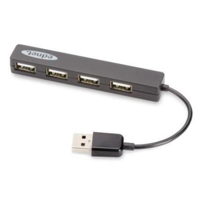 Ednet Hub 4 Ports Usb 2.0 Mini , Passive, Noir 85040