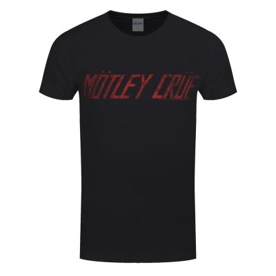 Motley Crue T-Shirt Distressed Logo Homme Noir - Taille S