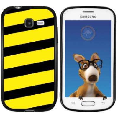 Coque Souple en gel noir pour Galaxy Trend Lite avec impression Motifs bandes jaunes