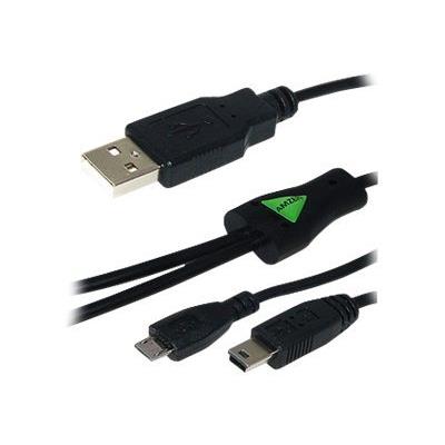 Amzer USB to Dual Mini USB and Micro USB Y Splitter Charging Handy Cable - oplaadkabel mobiele telefoon - 44.5 cm