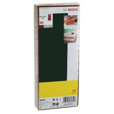 Bosch 2607017097 Set De 25 Abrasifs pour Ponceuse Vibrante 93 X 230 Grain 40 Perforés