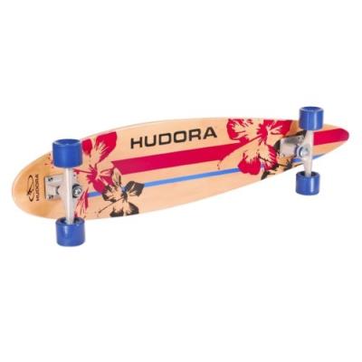 Hudora 12802 Longboard en bois imprimé - Palmiers oranges