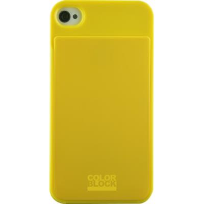 Coque rigide porte carte jaune pour iPhone 4/4S