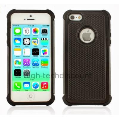 Housse etui coque anti choc rigide pour Apple iPhone 5C + film ecran - NOIR