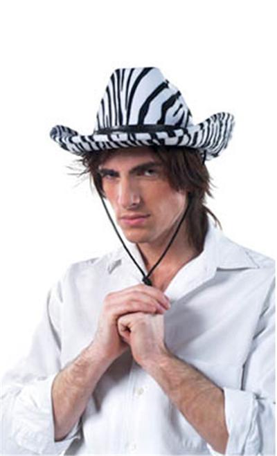 Chapeau Cow-boy Zébré Noir et Blanc