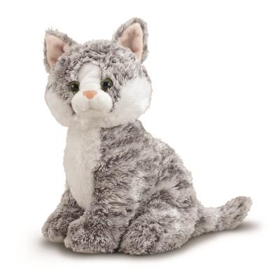 Peluche chat gris et blanc 23 cm