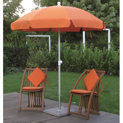 Parasol rond centré coloris orange - Dim : H 230 x D 200/8 cm -PEGANE-