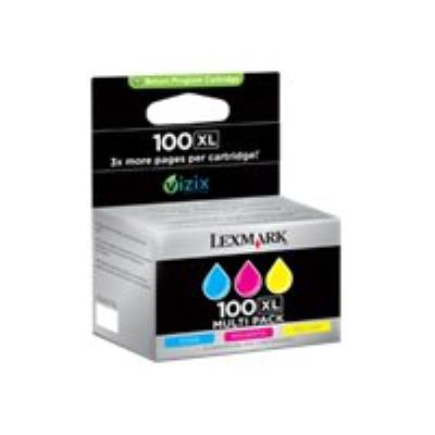Lexmark Cartridge No. 100XL - 3 - hoog rendement - geel, cyaan, magenta - origineel - inktcartridge - LRP