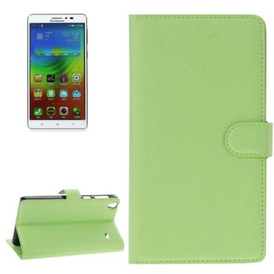 Coque Housse Cuir PU Litchi Lenovo Note 8 / A936 Vert