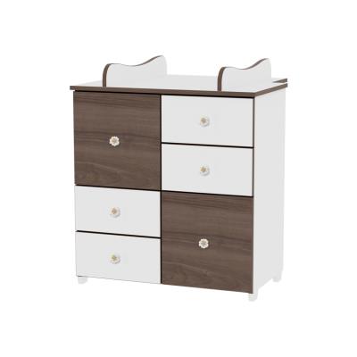 Commode avec plan à langer chambre bébé / enfant Noix