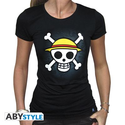 T-shirt one piece skull with map femme taille s