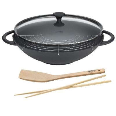 küchenprofi 0415001037 ensemble wok et ustensiles noir