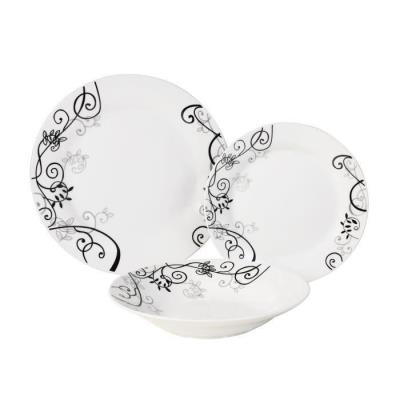 Service 18 pieces baroque noir forme aile