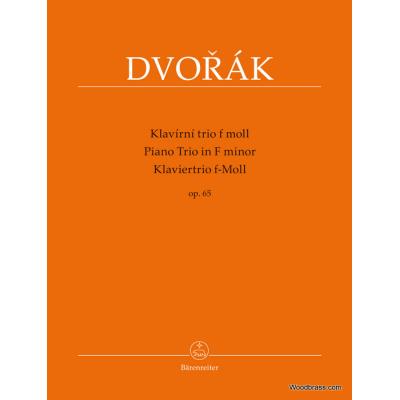 Partitions classique BARENREITER DVORAK A. - PIANO TRIO IN F MINOR OP.65 Musique de chambre