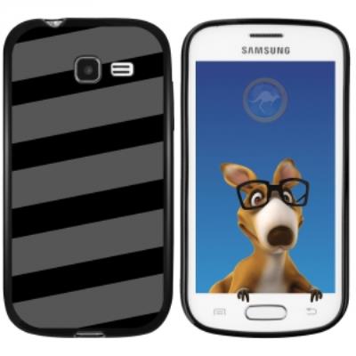 Coque Souple en gel noir pour Galaxy Trend Lite avec impression Motifs bandes grises