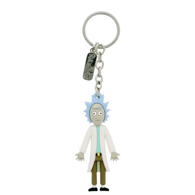 Rick and Morty Porte-clés en caoutchouc Rick 3D 3 x 7 cm crème