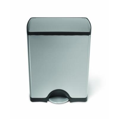 SIMPLEHUMAN CW1814 POUBELLE RECTANGULAIRE À PÉDALE, ACIER INOX BROSSÉ ANTI-TRACES 38 L