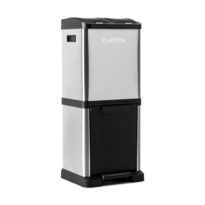 Klarstein Ecosystème² Poubelle tri sélectif pédale 45L (3x 15L) - coque inox argent État correct - Klarstein reconditionné disponible sur Fnac