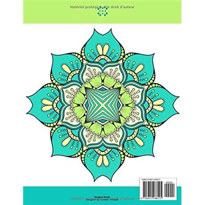 Carnet de coloriage Mandala pour adulte - 18 pages - 20 x 20 cm - Livre coloriage  adulte - Creavea