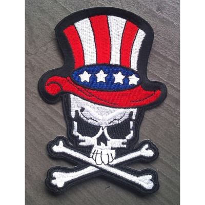 patch crane oncle sam et chapeau drapeau americain biker