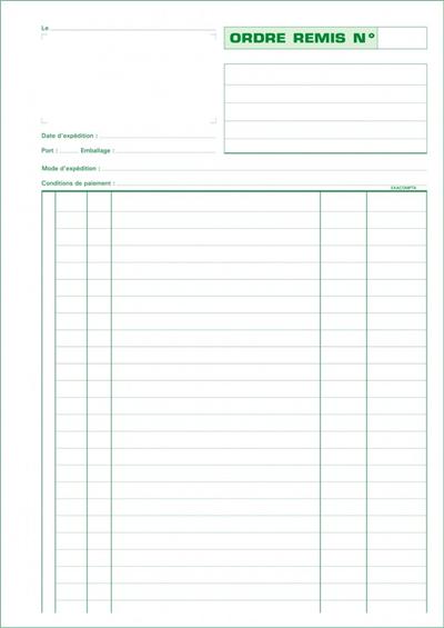 Manifold Exacompta 50 feuillets Carnet d'ordres 29,7x21cm Dupli