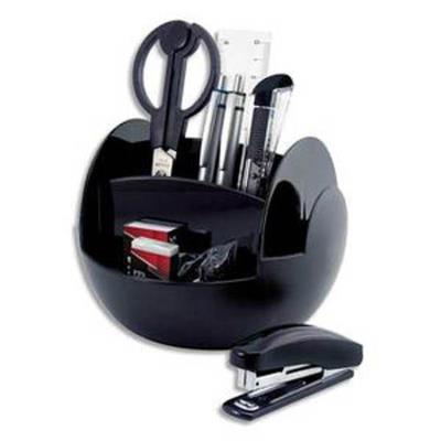 Pot multifonctions rotatif noir, 6 cases, livré avec 9 produits - Diamètre 15 cm, hauteur 11 cm
