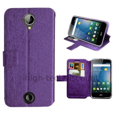 Housse etui coque pochette portefeuille pour Acer Liquid Z330 - MAUVE