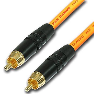 Designacable Van Damme Câble RCA/RCA asymétrique avec connecteurs plaqués or 2.0 orange