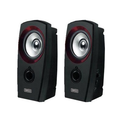 Sweex 2.0 Speaker Set USB - Luidsprekers - voor PC - 2 Watt (Totaal) - zwart / rood