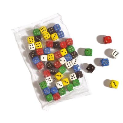 WOODEN DICE 16MM, 50 PCS. IN BAG