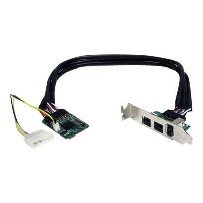 StarTech.com 3-poort 2b 1a 1394 Mini PCI Express FireWire Adapterkaart - FireWire-adapter - 2 poorten