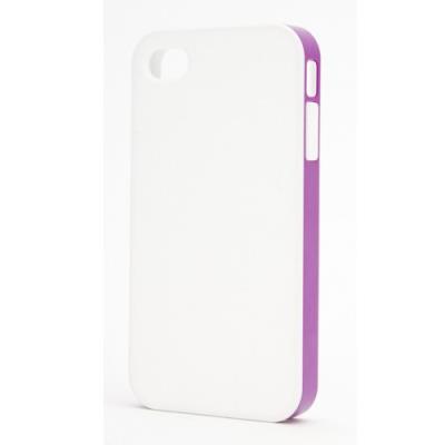 XQISIT iPlate silicone Blanche contour Rose/Violet iPhone 4/4S