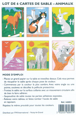 Cartes De Sable Animaux - Lot De 6