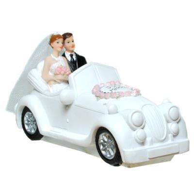 Tirelire voiture de mariés rétro