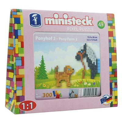 Ministeck 32585 – Pony avec Chien steckplatte, Accessoires, env. 300 pièces, Noir