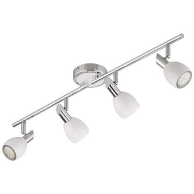 briloner leuchten 3111-046 plafonnier led 4 lampes articulées gu10 chrome/blanc