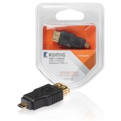 Adaptateur usb 2.0, micro b mâle vers a femelle, 1 pce, gris könig