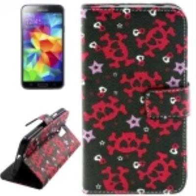 Galaxy S5:Coque Housse Cuir PU Tête de Mort