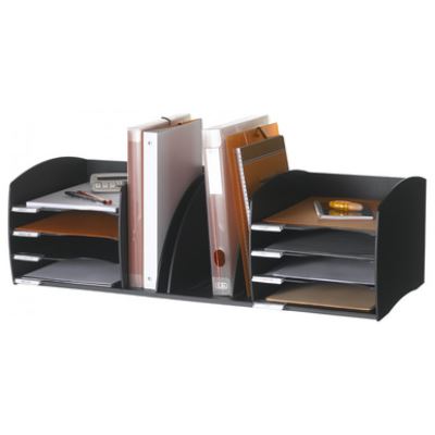 paperflow paperflow système de rangement xl, 8 compartiments, gris noir