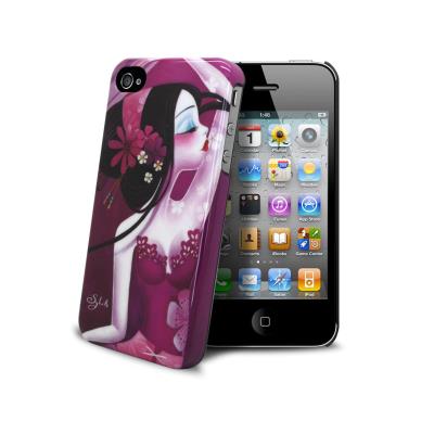 Coque arrière Muvit Violette Collection Art Sybile + film protecteur _ iPhone 4/4S