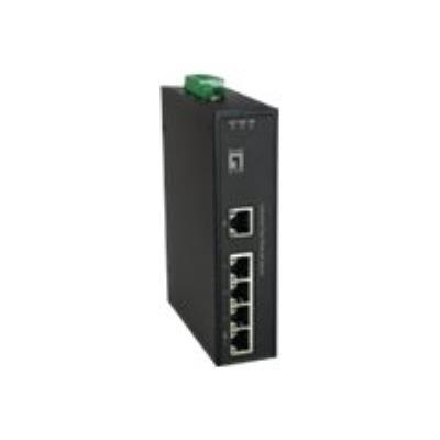 LevelOne IFP-0501 - switch - 5 poorten - desktop, monteerbaar op DIN-rails, wandbevestiging