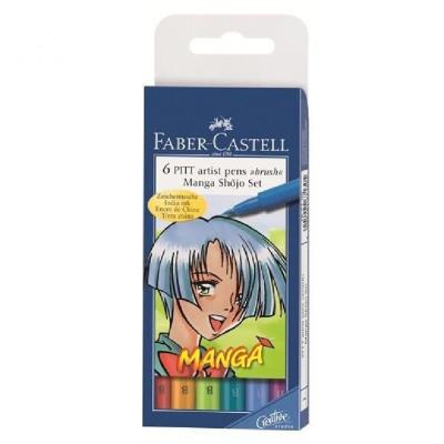 Faber-castell etui 6 feutres pitt artist pen shôjo