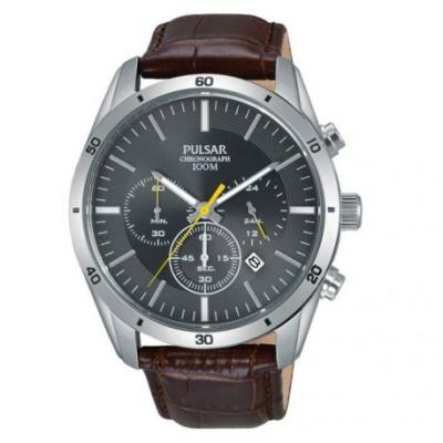 Montre PULSAR Homme modèle SPORT CHRONOGRAPHE Noire et Marron - PT3837X1