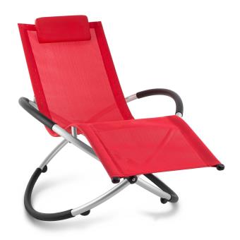 Blumfeldt Chilly Billy Chaise Longue Jardin Transat Aluminium Rouge