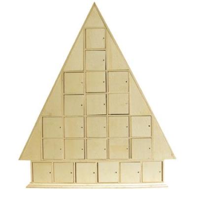 Support à décorer en bois - Calendrier de l'avent - Sapin - 51.5 x 43.5 x 0.8 cm