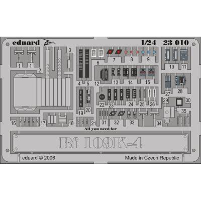 MAQUETTE BF109K-4 PLACARDS TRUMPET/24 EDUARD 23010