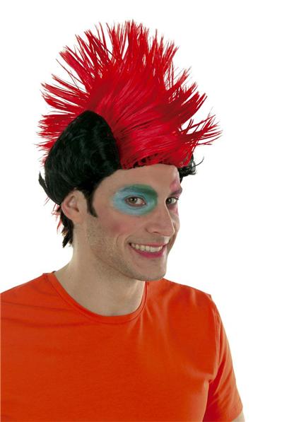 Perruque Punk Rouge/Noire