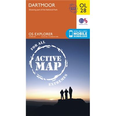 Os Explorer Active Ol28 Dartmoor (Os Explorer Map Active) (Map)