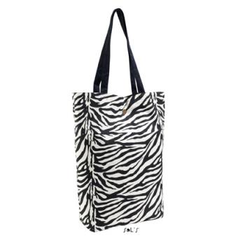 Cabas De Courses Kiub En Matière Recyclée - Motif Lièvre Qui Court - Format 31x26x18 Cm Blanc