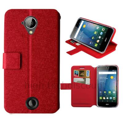 Housse etui coque pochette portefeuille pour Acer Liquid Z330 - ROUGE